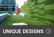 unique wall design made of artificial grass
